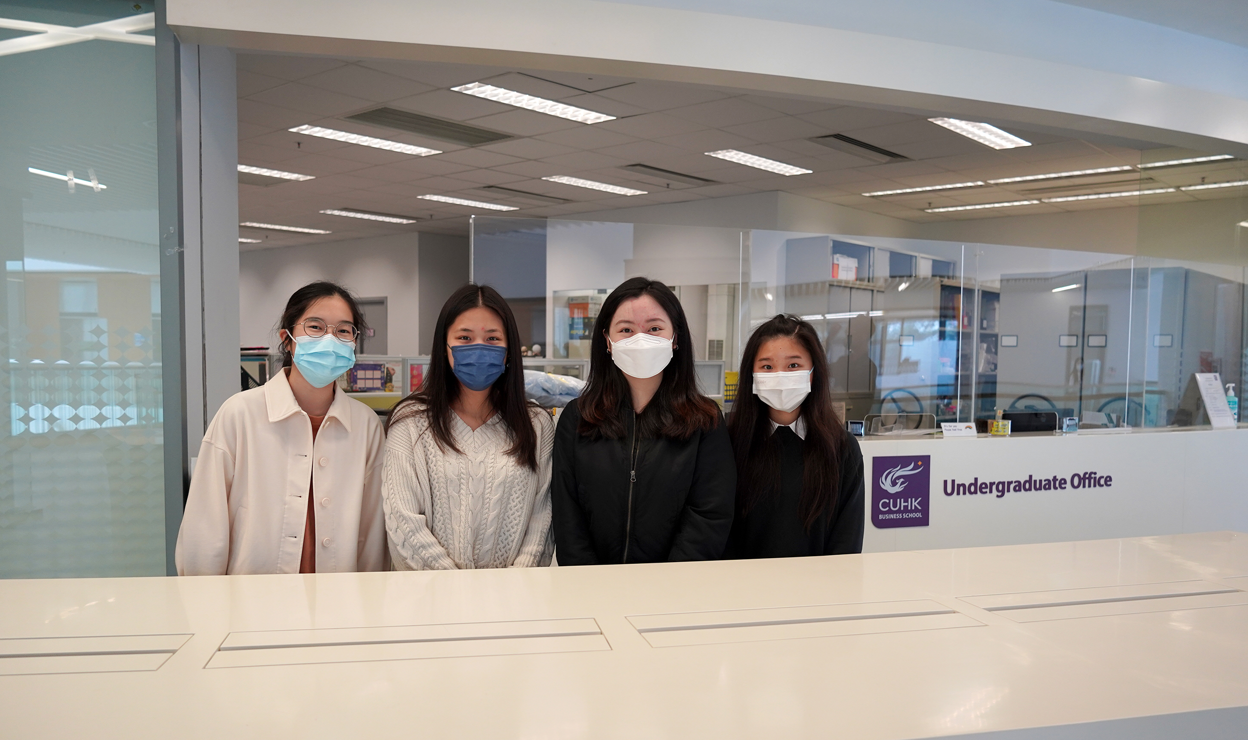 Our award-winning students from the Citi-HKCSS Community Intern Program celebrates  their success (from left to right): Grace Luk, Michelle Chan, Gigi Siu,Yuen Tung.