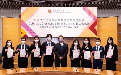 CUHK Business School Undergraduates Awarded Vice-Chancellor’s Scholarships for Excellence 2021/22